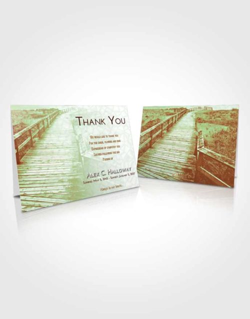 Funeral Thank You Card Template Strawberry Mist Wooden Walk