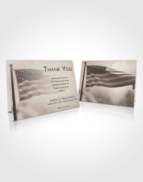 Funeral Thank You Card Template Tranquil American Honor