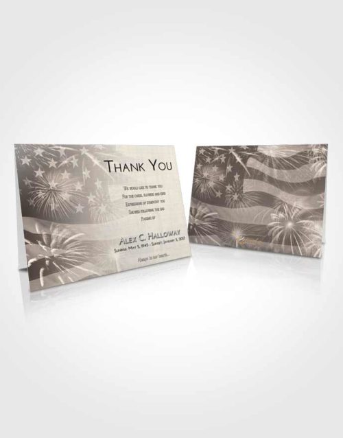 Funeral Thank You Card Template Tranquil American Patriot