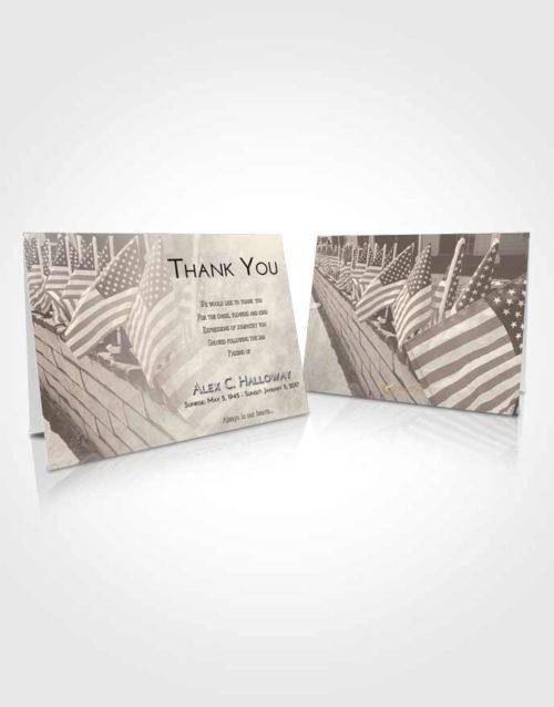 Funeral Thank You Card Template Tranquil American Victory