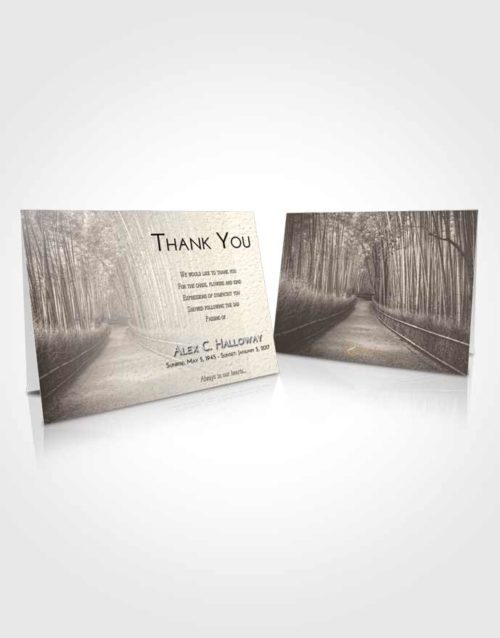 Funeral Thank You Card Template Tranquil Bamboo Forest