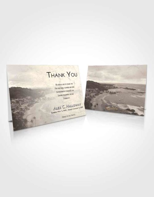 Funeral Thank You Card Template Tranquil Beach Life