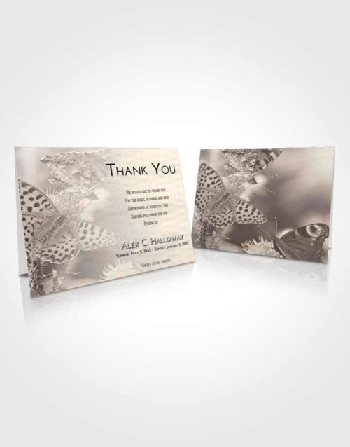 Funeral Thank You Card Template Tranquil Butterfly Peace
