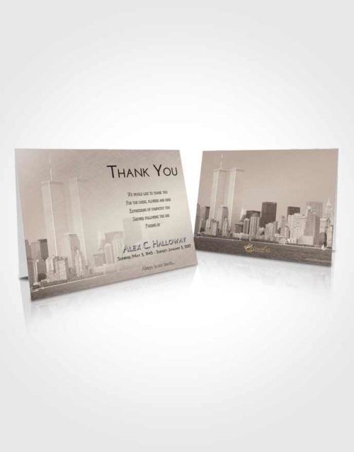Funeral Thank You Card Template Tranquil Cityscape