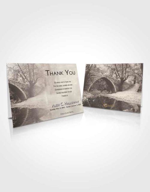 Funeral Thank You Card Template Tranquil Forest Bridge