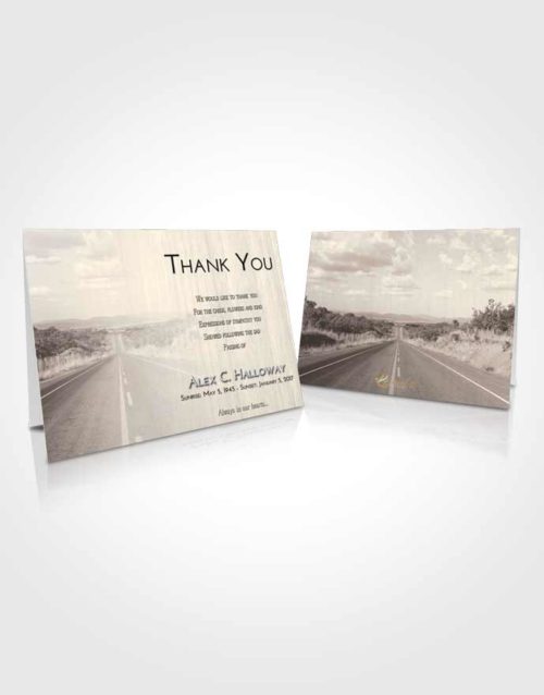 Funeral Thank You Card Template Tranquil Highway Cruise