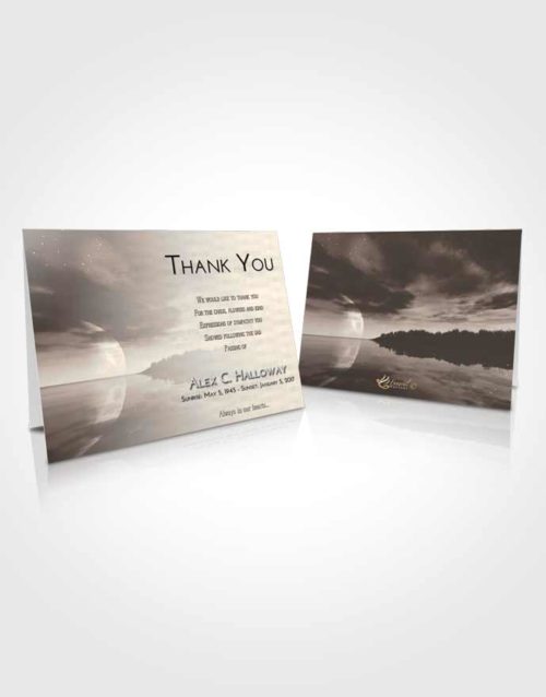Funeral Thank You Card Template Tranquil Illuminated Evening