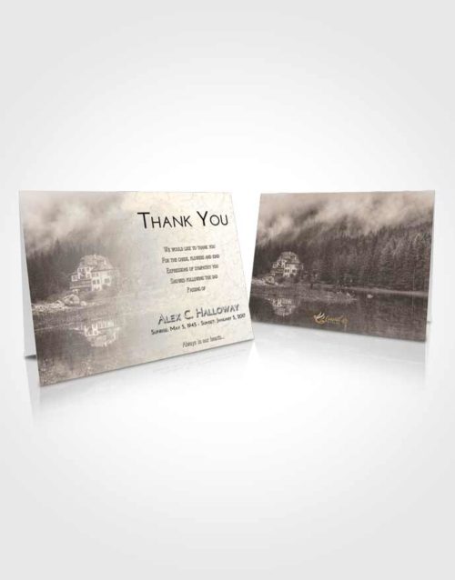 Funeral Thank You Card Template Tranquil Lake House