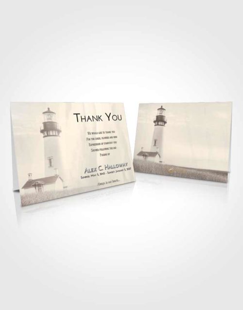 Funeral Thank You Card Template Tranquil Lighthouse Clarity