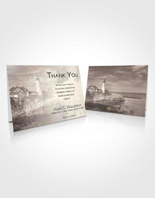 Funeral Thank You Card Template Tranquil Lighthouse Journey