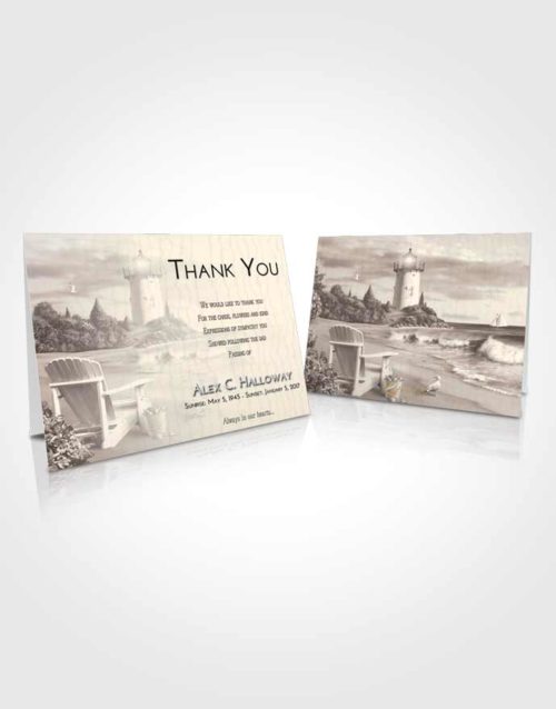 Funeral Thank You Card Template Tranquil Lighthouse Laughter