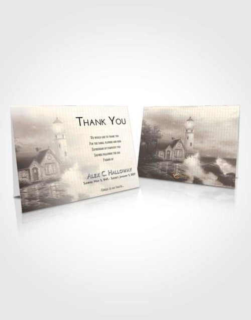 Funeral Thank You Card Template Tranquil Lighthouse Lookout