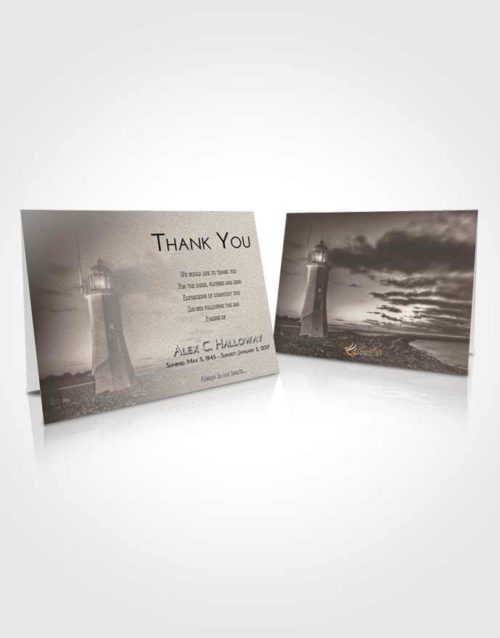 Funeral Thank You Card Template Tranquil Lighthouse Magnificence