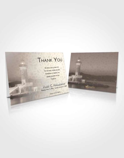 Funeral Thank You Card Template Tranquil Lighthouse Majesty