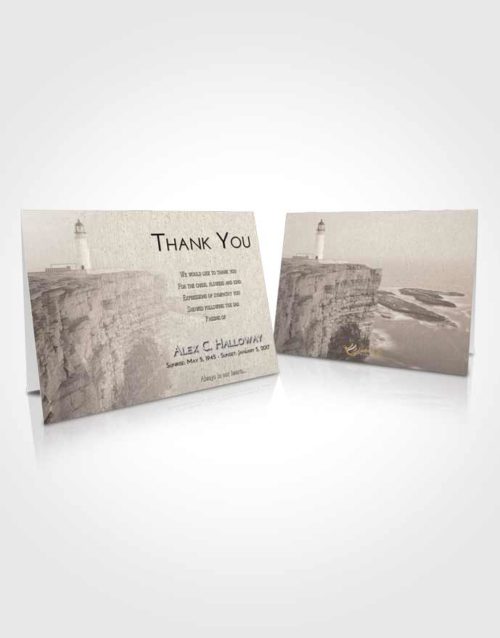 Funeral Thank You Card Template Tranquil Lighthouse Point