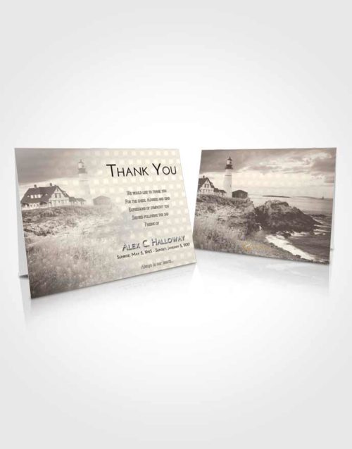 Funeral Thank You Card Template Tranquil Lighthouse Secret