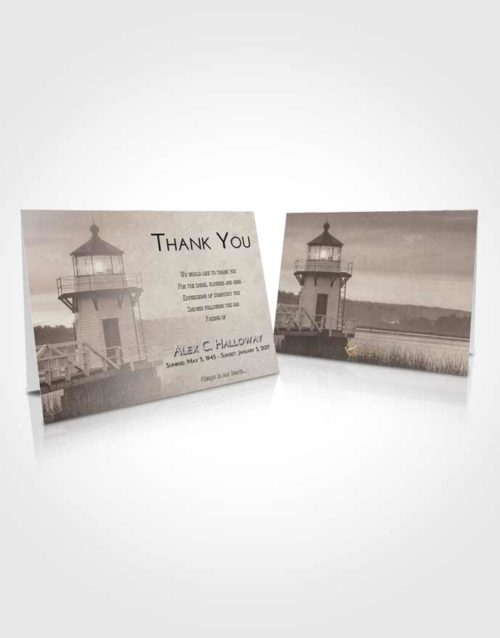 Funeral Thank You Card Template Tranquil Lighthouse Surprise