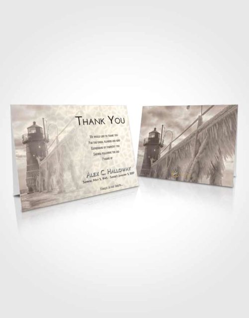 Funeral Thank You Card Template Tranquil Lighthouse Tranquility