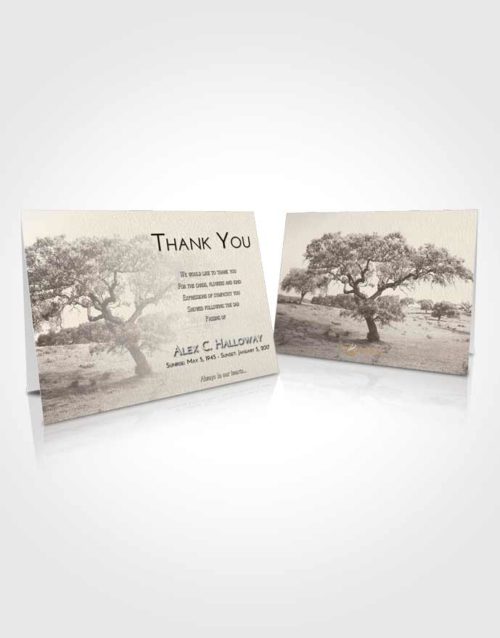 Funeral Thank You Card Template Tranquil Loving Leaves