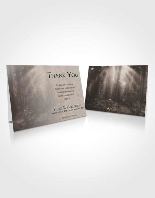 Funeral Thank You Card Template Tranquil Magical Forest