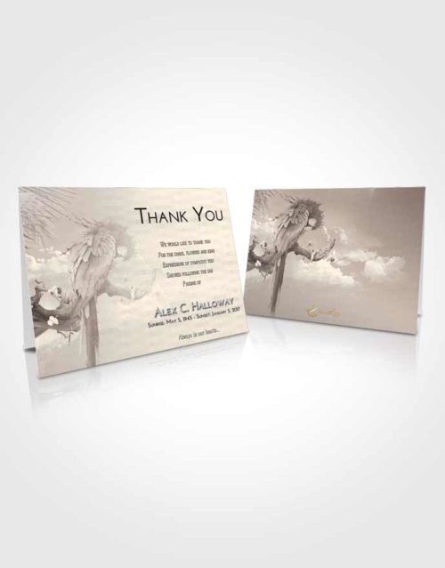 Funeral Thank You Card Template Tranquil Magical Parrot