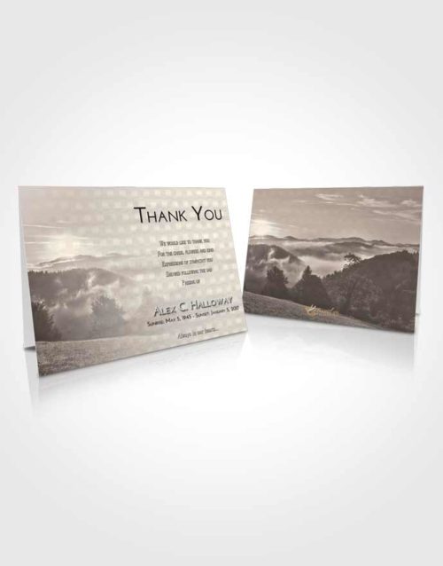 Funeral Thank You Card Template Tranquil Misty Forest