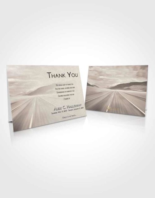 Funeral Thank You Card Template Tranquil Morning Highway