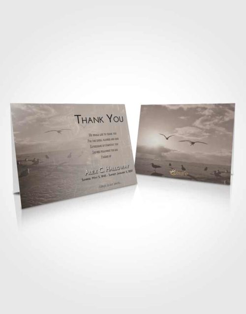 Funeral Thank You Card Template Tranquil Natural Beach