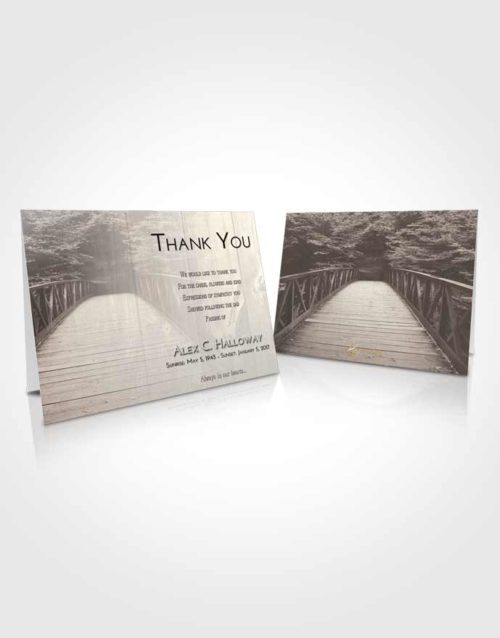 Funeral Thank You Card Template Tranquil Nature Bridge Walk