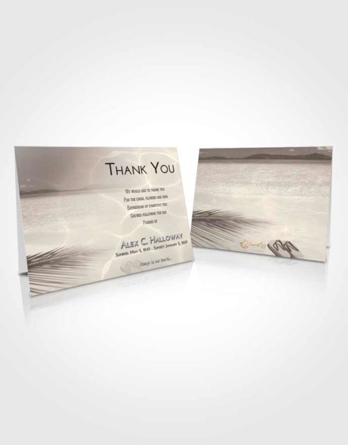 Funeral Thank You Card Template Tranquil Ocean Ripples