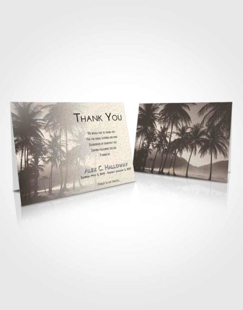 Funeral Thank You Card Template Tranquil Palm Paradise