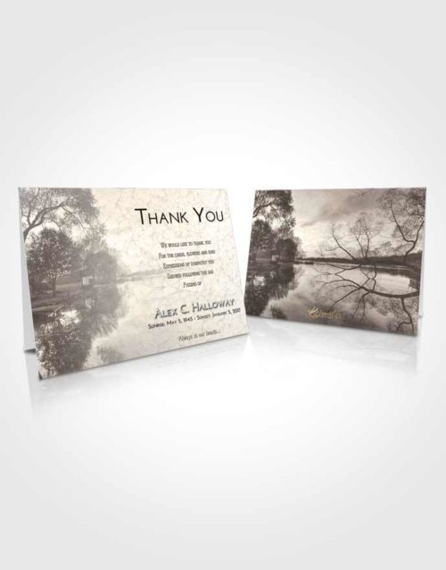 Funeral Thank You Card Template Tranquil River Reflection