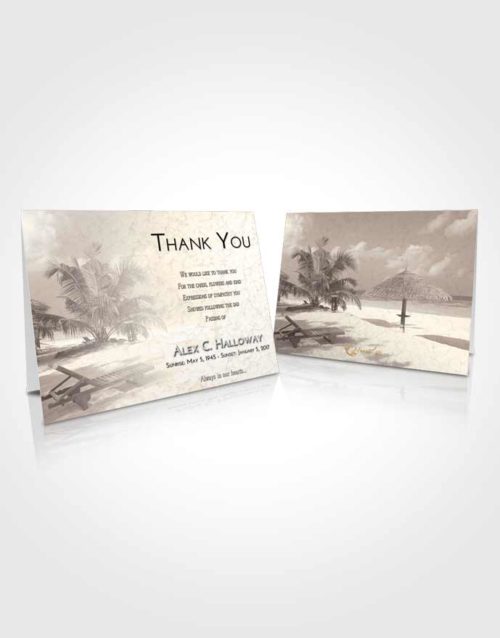 Funeral Thank You Card Template Tranquil Sandy Beach