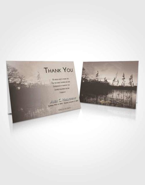 Funeral Thank You Card Template Tranquil Serenity Lake