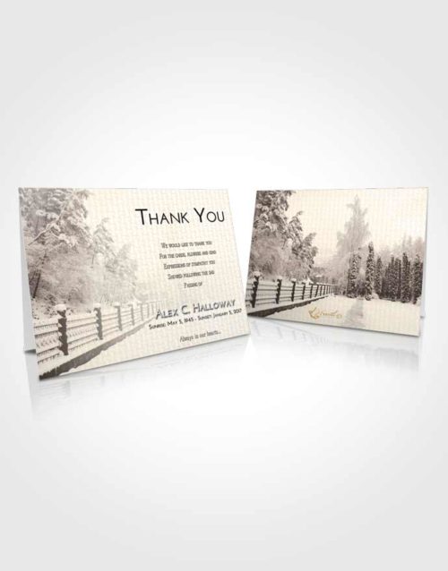 Funeral Thank You Card Template Tranquil Snow Garden