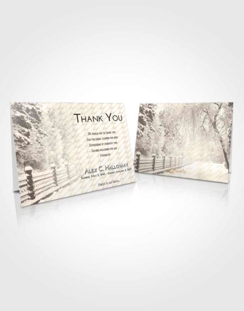 Funeral Thank You Card Template Tranquil Snow Walk
