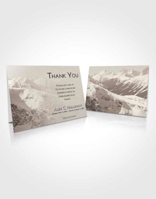 Funeral Thank You Card Template Tranquil Snowy Mountains