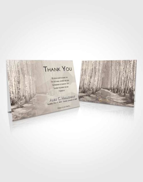 Funeral Thank You Card Template Tranquil Snowy Stream