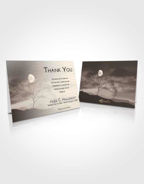 Funeral Thank You Card Template Tranquil Soft Moonlight