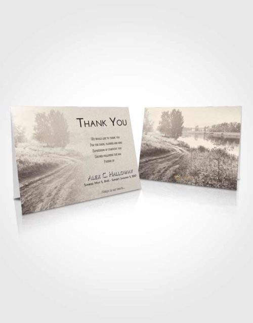 Funeral Thank You Card Template Tranquil Summer Drive