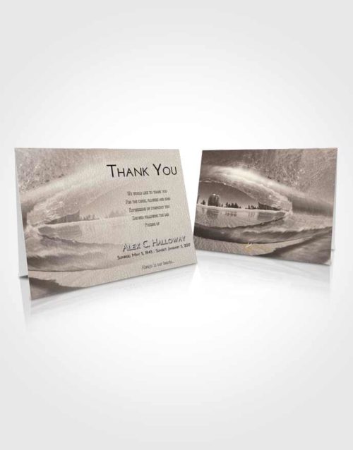 Funeral Thank You Card Template Tranquil Summer Waves