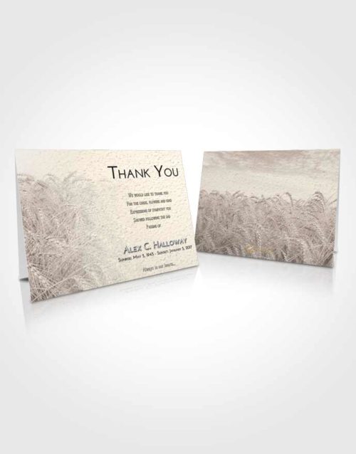 Funeral Thank You Card Template Tranquil Summer Wheat