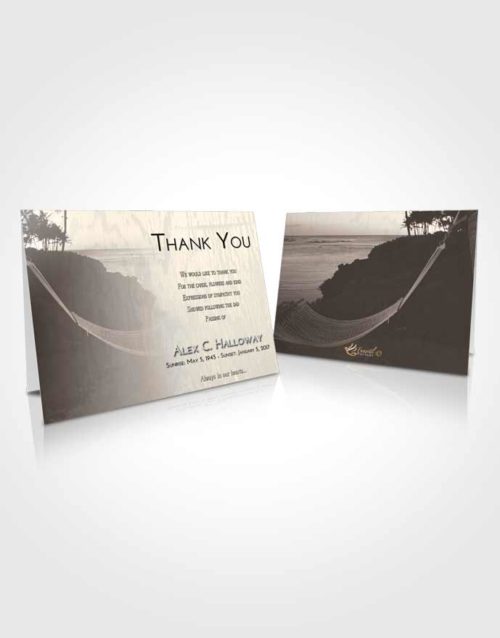 Funeral Thank You Card Template Tranquil Sunset in a Hammock