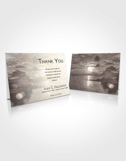 Funeral Thank You Card Template Tranquil Tropical Beach