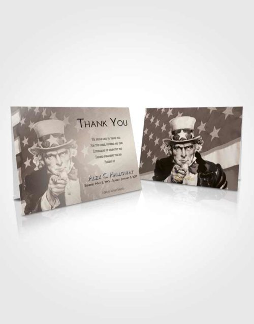 Funeral Thank You Card Template Tranquil Uncle Sam