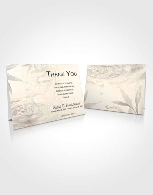 Funeral Thank You Card Template Tranquil Water Droplet