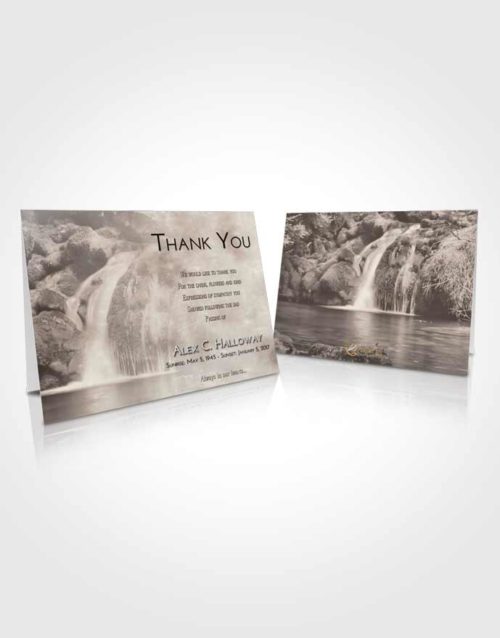 Funeral Thank You Card Template Tranquil Waterfall Clarity