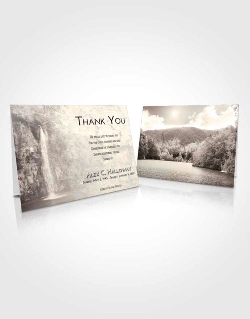 Funeral Thank You Card Template Tranquil Waterfall Happiness
