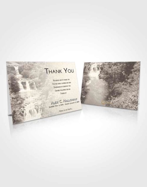 Funeral Thank You Card Template Tranquil Waterfall Liberty