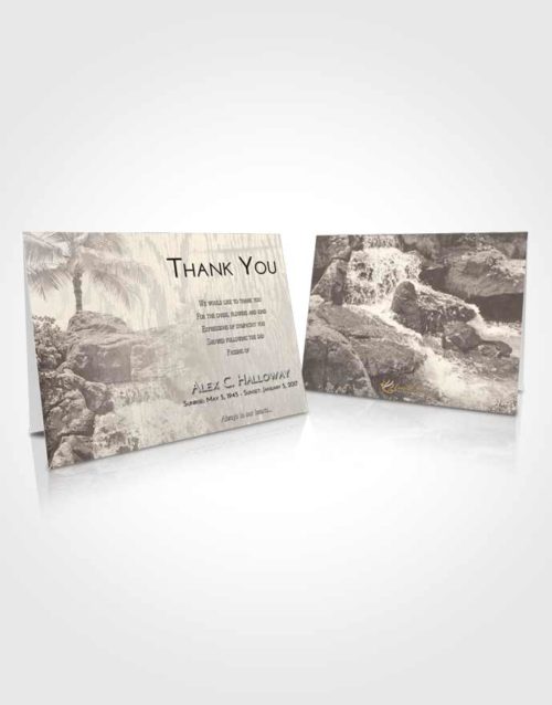 Funeral Thank You Card Template Tranquil Waterfall Masterpiece